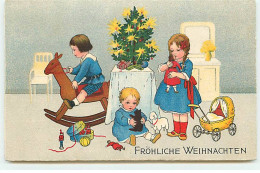 N°18587 - Fröhliche Weihnachten - Enfants Jouant Avec Leurs Jouets - Other & Unclassified