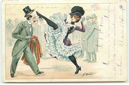 N°18509 - G. Mouton - Jeune Femme (style Danseuse De French Cancan) Dansant Devant Un Homme - Sonstige & Ohne Zuordnung