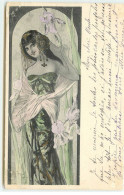 N°17517 - Mary Golay - Jeune Femme - Art Nouveau - Iris - Autres & Non Classés