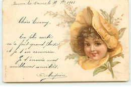 N°18517 - A & MB N°95 - Portrait D'une Jeune Fille Au Milieu D'une Fleur - Surréalisme - Autres & Non Classés