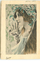 N°17518 - Art Nouveau - Jeune Femme Avec Une Coiffe Avec Du Houx - 1900-1949