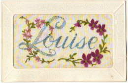 N°8755 - Carte Brodée - Prénom : Louise - Embroidered