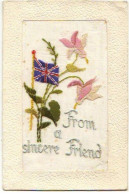 N°8759 - Carte Brodée - From A Sincere Friend - Drapeau Anglais - Bestickt