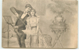 N°16357 - F. Gareis - Un Couple, L'homme Jouant Du Violon La Femme Chantant - Gareis, F.