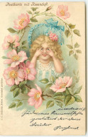 N°16393 - Postkarte Mit Rosenduft - Fillette Se Cachant Derrrière Des Fleurs - Other & Unclassified