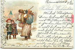 N°9893 - Carte Fantaisie - Fröhliche Weihnachten - Père Noël Et Enfants - Other & Unclassified