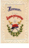 N°13054 - Carte Brodée - Honneur à Nos Braves Pioupious - Embroidered