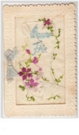 N°390 - Carte Brodée - Bonne Fête - Livret - Embroidered