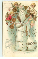 N°17624 - Fröhliche Weihnachten - Anges Autour D'un Bonhomme De Neige - Brundage ? - Other & Unclassified