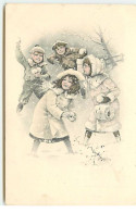 N°17648 - Enfants Faisant Une Bataille De Boules De Neige - Other & Unclassified