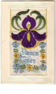 N°8857 - Carte Brodée Avec Rabat - Yours Ever - Iris - Embroidered