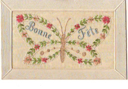 N°11902 - Carte Brodée - Bonne Fête - Papillon - Embroidered