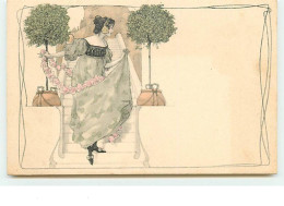 N°10861 - Carte Illustrateur - MM Vienne - Art Nouveau - Femme Descendant Un Escalier - Vienne