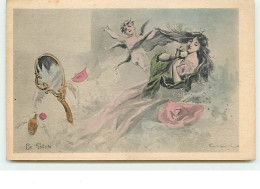N°10862 - Carte Illustrateur - Style Viennoise - La Toilette - Femme Et Angelot - Vienne