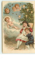 N°9985 - Carte Fantaisie Gaufrée - Fröhliche Weihnachten - Enfants Endormis, Nativité - Autres & Non Classés