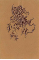 N°24065 - Carte En Relief - Art Nouveau - Jeune Femme Légèrement De Dos Avec Des Fleurs - Frauen