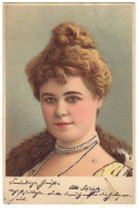 N°23008 - Fantaisie - Portrait D'une Jeune Femme Avec Un Collier De Perles - Carte à Paillettes - Frauen