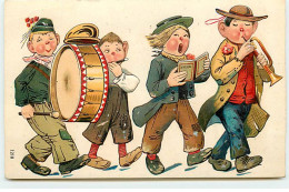 N°19641 - Carte Gaufrée - Enfants Chantant Et Jouant De La Musique N°4 - Sonstige & Ohne Zuordnung