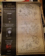 C1 TRONE DE FER Game Of Thrones AFFICHE PLV Carte Westeros RARE PORT INCLUS France - Sonstige & Ohne Zuordnung