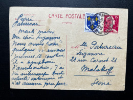 15f MULLERSUR ENTIER CARTE POSTALE / PARIS POUR MALAKOFF 1959 - Sonstige & Ohne Zuordnung