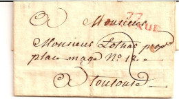 3A---Tarn 77 LAVAUR Rouge Taxe 2 1818 - 1801-1848: Précurseurs XIX
