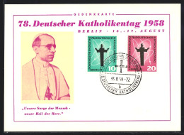 AK Berlin, Karte Zum 78. Deutschen Katholikentag 1958, Papst Pius XII.  - Other & Unclassified