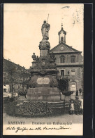 AK Rastatt, Brunnen Am Rathausplatz  - Rastatt