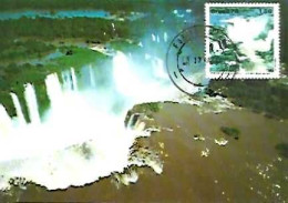 Brazil & Maximum Card, Iguaçu National Park, Partial View From The Brazilian Side, Foz Do Iguaço 1980 (5555) - Umweltschutz Und Klima