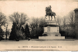 NÂ°7569 Z -cpa Metz -monument Lafayette Et Le Square- - Metz