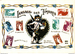 NÂ°7391 Z -cpsm Langage Des Timbres - Stamps (pictures)