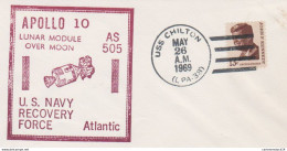 NÂ°1245 N -lettre (cover) -Apollo 10- US Navy Recovery Force- - United States