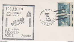 NÂ°1248 N -lettre (cover) -Apollo 10 -lunar Module Over Moon- AS 505- - Etats-Unis