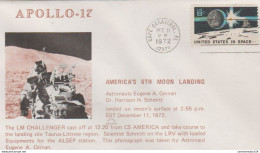 NÂ°1247 N -lettre (cover) -Apollo 17 -Moon Landing- - Etats-Unis