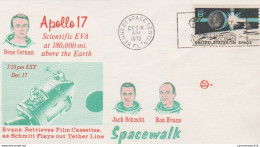 NÂ°1250 N -lettre (cover) -Apollo 17 -Jack Schmitt Et Ron Evans- - United States