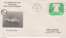 NÂ°1259 N -lettre (cover) - USS Preserver Ars-8 On Station - United States