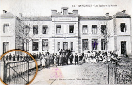 42 Loire SAVIGNEUX  Les écoles Et La Mairie Très Animées (RARE) - Autres & Non Classés