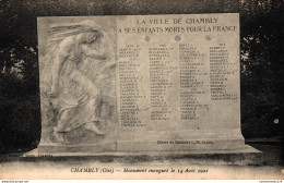 NÂ°10355 Z -cpa Chambly -monument InaugurÃ© Le 14 AoÃ»t 1921- - Autres & Non Classés