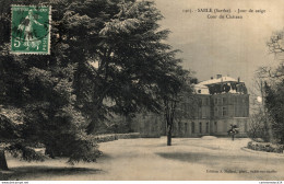 NÂ°10073 Z -cpa SablÃ© -jour De Neige- Cour Du ChÃ¢teau- - Sable Sur Sarthe