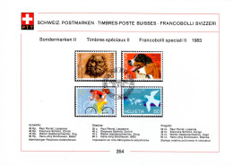 Suisse Poste Obl Yv:1185/1188 Commémorations Bern 22-8-83 Feuillet PTT Fdc - FDC