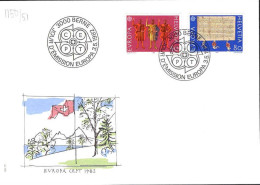 Suisse Poste Obl Yv:1150/1151 Europa Cept Faits Historiques Berne 3-5-82 Fdc - FDC