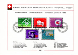 Suisse Poste Obl Yv:1143/1147 Commémorations Bern 18-2-82 Feuillet PTT Fdc - FDC