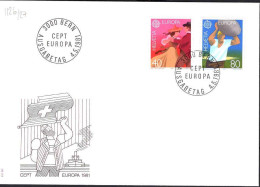 Suisse Poste Obl Yv:1126/1127 Europa Cept Folklore Bern 4-5-81 Fdc - FDC