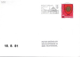 Suisse Poste Obl Yv:1118 Date Reùarquable (Beau Cachet Rond) 18-8-81 - Covers & Documents