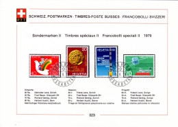 Suisse Poste Obl Yv:1092/1095 Commémorations Bern 6-9-79 Feuillet PTT Fdc - FDC