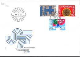 Suisse Poste Obl Yv:1021/1023 Commémorations Bern 27-1-77 Fdc - FDC