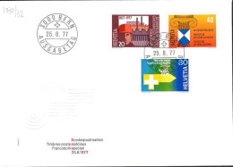 Suisse Poste Obl Yv:1030/1032 Commémorations Bern 25-8-77 Fdc - FDC