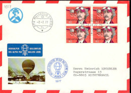 Suisse Poste Obl Yv:1017 Oskar Bider Aviateur (TB Cachet à Date) Hichalpen Ballonflug - Covers & Documents