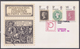 GB Great Britain 1970 Private FDC Philympia Day, Stamp Exhibition, Horse, King George V, Philately, First Day Cover - Lettres & Documents