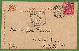 Ad0791 - GB - Postal History -  Postcard From Douglas To Italy 1903 - Briefe U. Dokumente