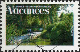 France Poste AA Obl Yv: 169 Mi:4417 Vacances Jardin Avec Plan D'eau (Lign.Ondulées) - Gebruikt